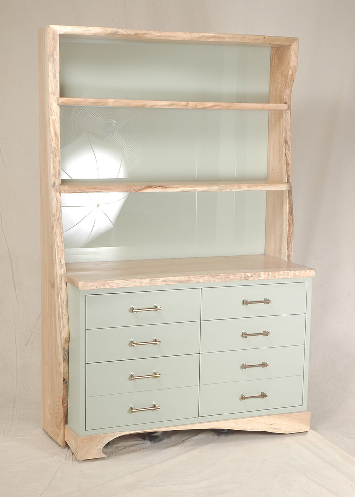 #6190 Cottonwood Hutch with Painted Glass Back