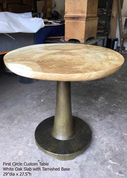 29" D Oak Side Table